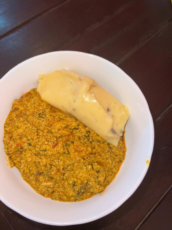 Egusi soup served with foofoo